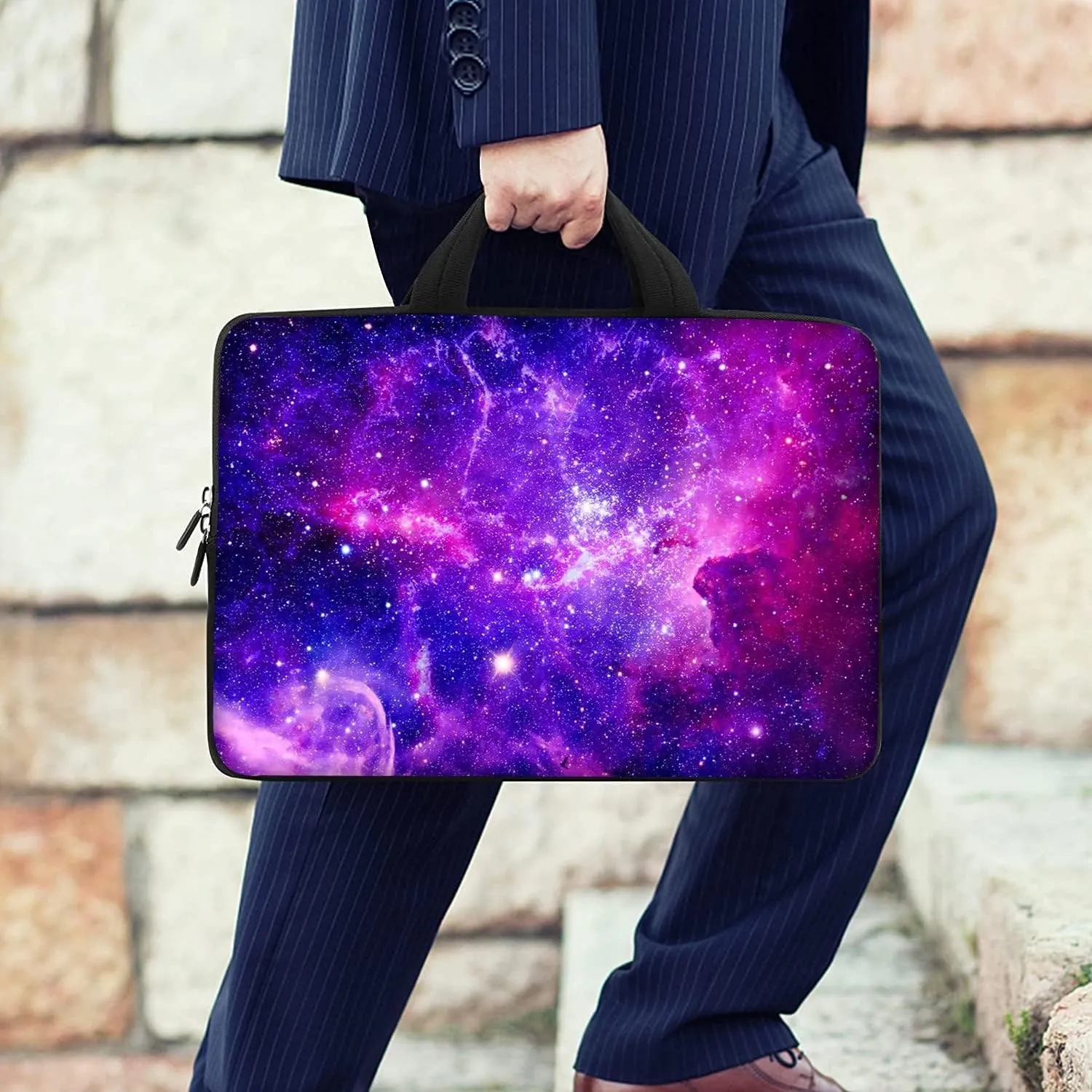 RICHEN 17 inch Laptop Shoulder Bag Carrying Case with Handle Fits 15.6/16/17/17.3/17.4 inch Laptop Notebook (16-17.3 inch, Purple Galaxy)