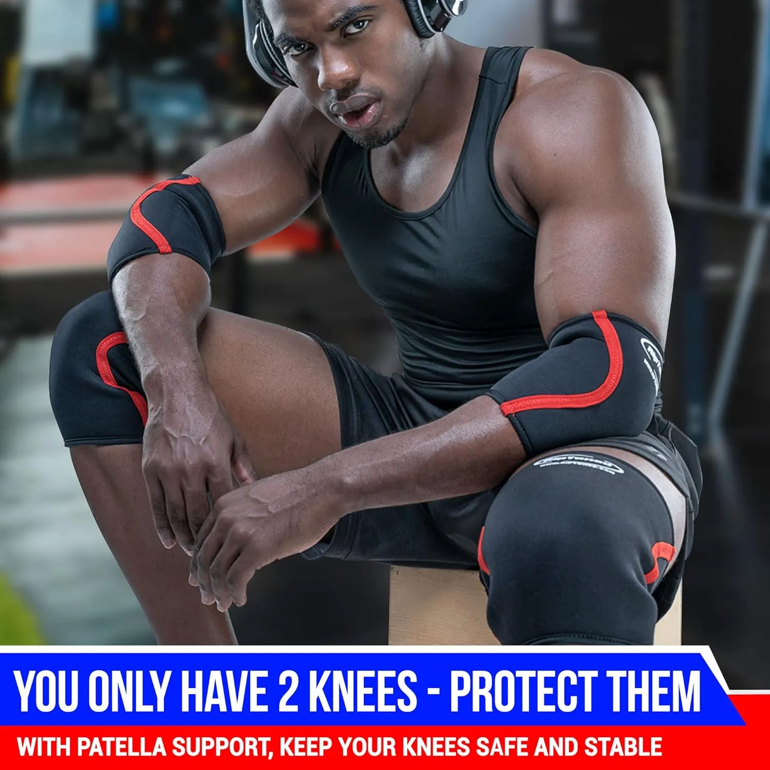 Rip Toned Knee Compression Sleeve for Men & Women - Advanced Joint Support & Pain Relief - Adjustable Weightlifting Knee Sleeves for Men - Durable Knee Brace for Running, Strength Training & Meniscus