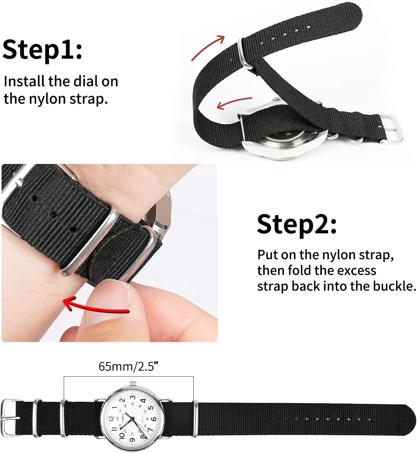 Ritche Christmas Gift Military Ballistic Nylon Strap 16mm 18mm 20mm 22mm Premium Nylon Watch Band Strap With Stainless Steel Buckle (4 Packs), White Elephant Gifts, Stocking Stuffers for Men