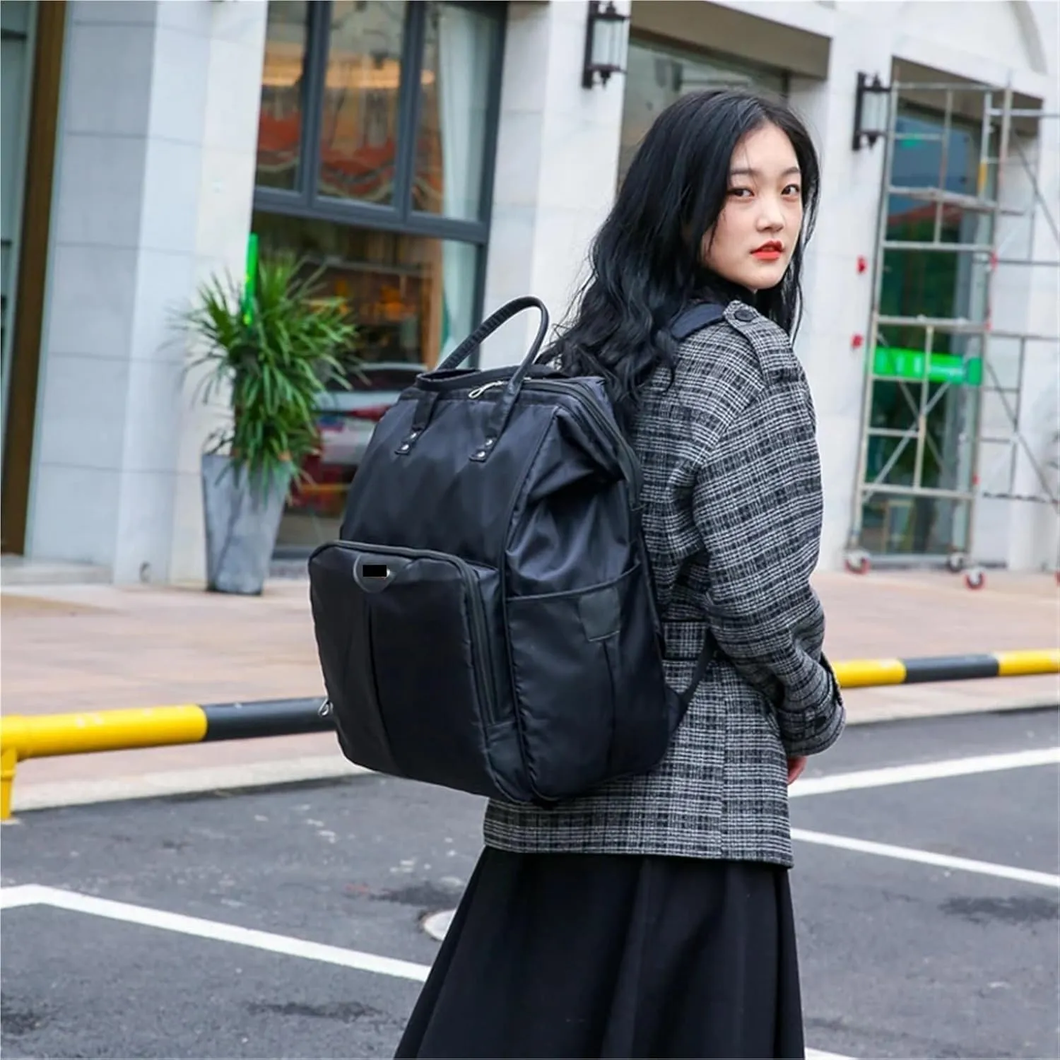 Rolling Duffel Bag with Wheels Travel Trolley Bags Women Wheeled Bag Backpack with Wheels Oxford Large Capacity Travel Rolling Luggage Suitcase Bag(Purple,Large)