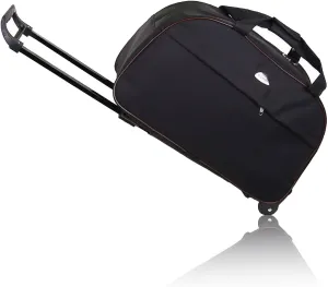 Rolling Duffle Bag With Wheels, 24" Wheeled Trolley Carry On Luggage, Travel Suitcase Duffel Tote, Overnight Weekender Bag, Black