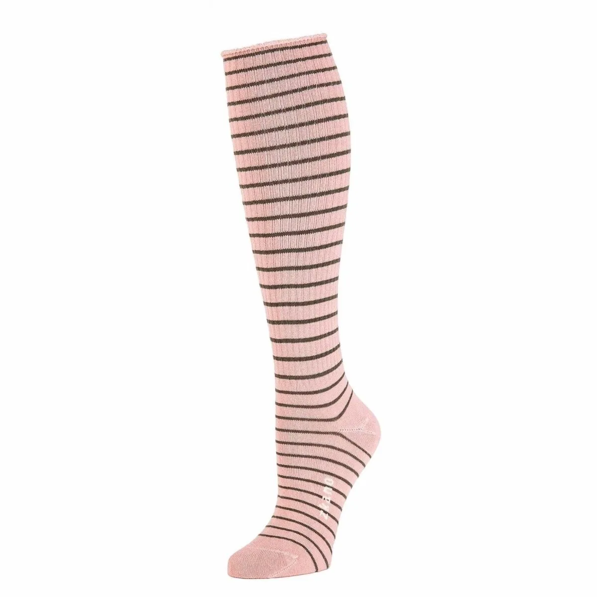 Rose Striped Knee Sock in Antique Rose