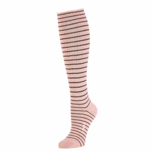 Rose Striped Knee Sock in Antique Rose
