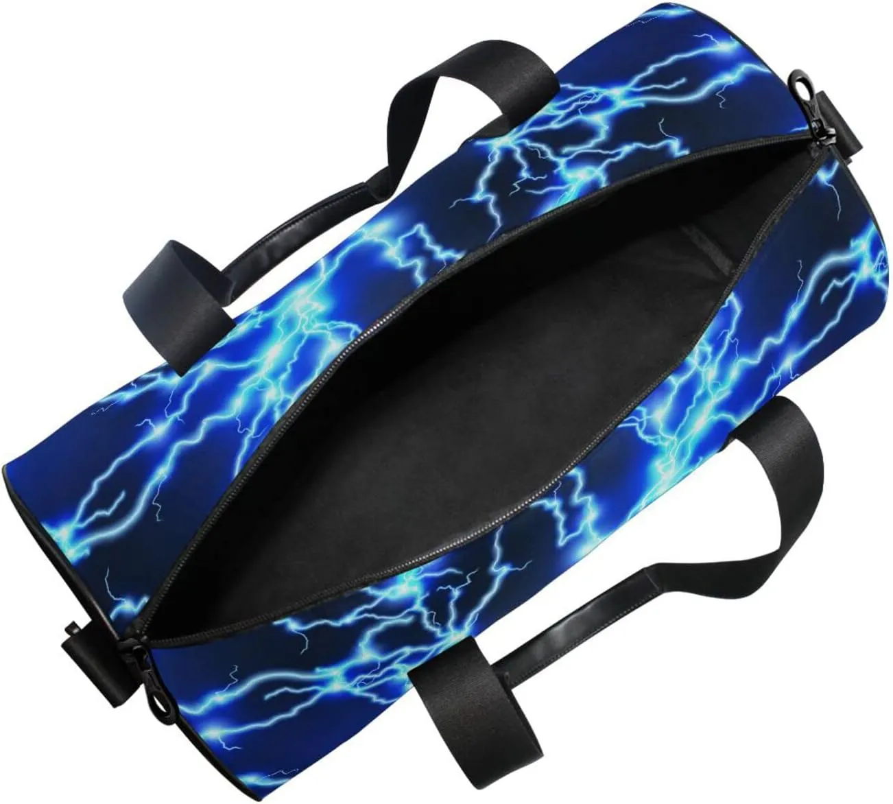 Round Duffel Sports Bag Lightning Blue Lightweight with Inner Pocket Gym Bag for Men Women Duffle Bag for Travel Sports