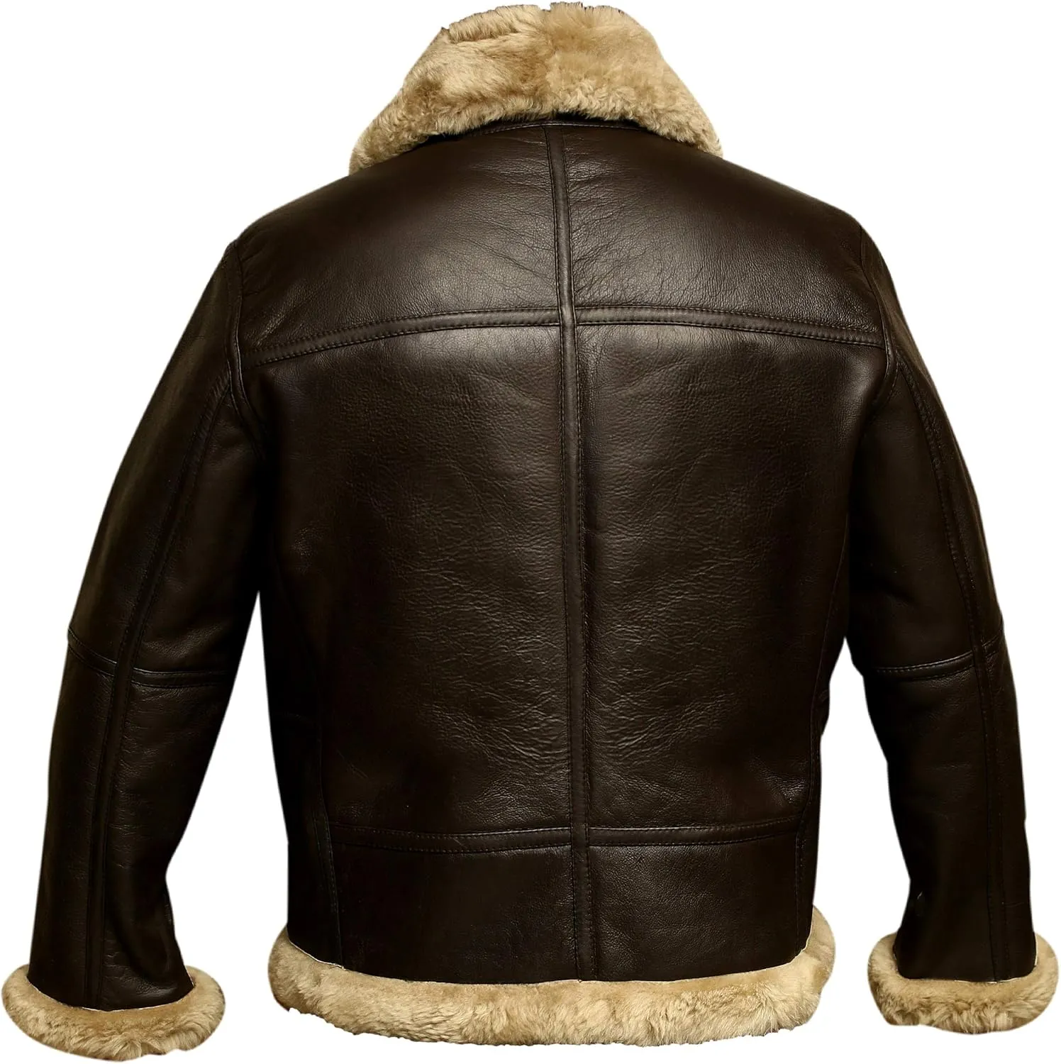 RSH LeatherCraft RAF Bomber Ginger Aviator British Sheepskin Shearling Leather Jacket by GENUSKIN