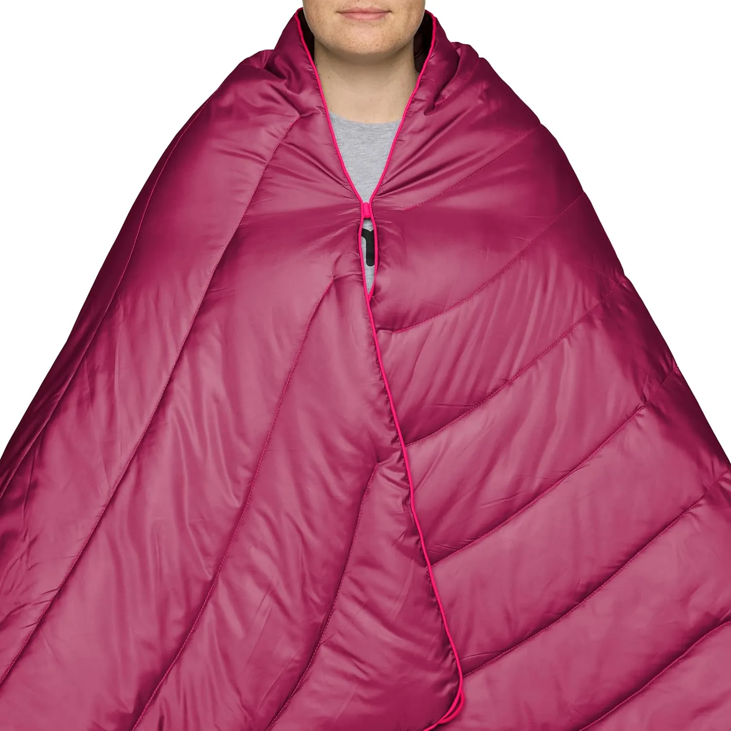 Rumpl Original Puffy Blanket - Warm Puffy Camping Blanket, 100% Recycled Polyester Insulation, Lightweight, Packable, Water-Resistant, Outdoor Puffer Blanket, 52"x75", V2, Cactus Flower