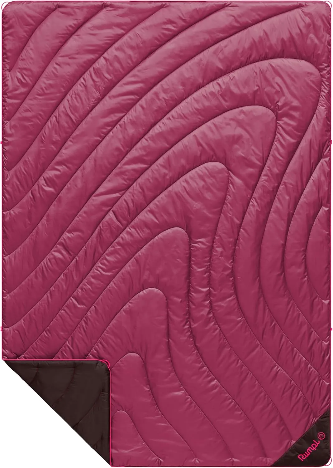 Rumpl Original Puffy Blanket - Warm Puffy Camping Blanket, 100% Recycled Polyester Insulation, Lightweight, Packable, Water-Resistant, Outdoor Puffer Blanket, 52"x75", V2, Cactus Flower