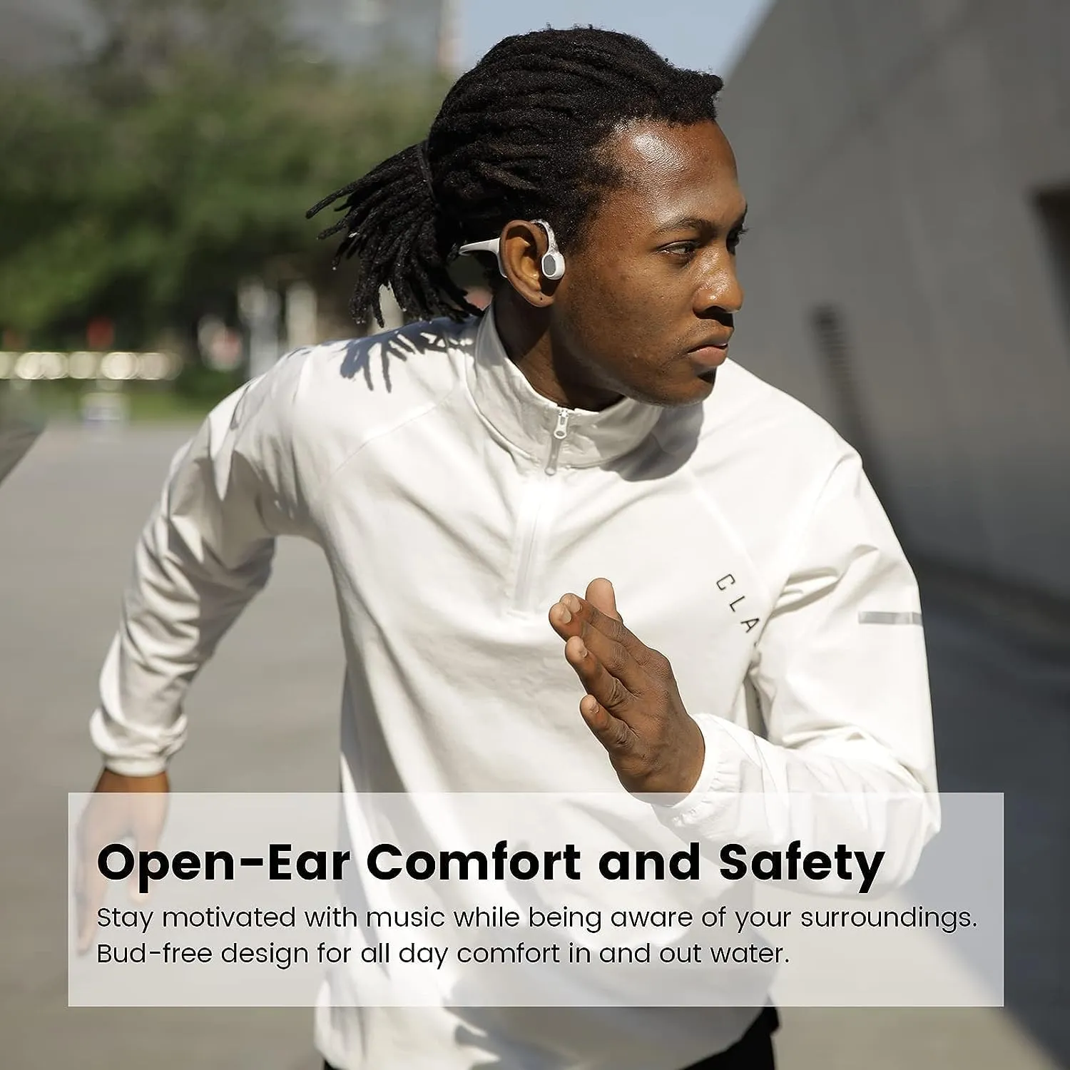 Run Plus Bone Conduction Headphones, IP68 Waterproof Open Ear Wireless Bluetooth Sports Headphones with 32GB Built in Storage MP3 Player for Running, Swimming, Cycling and Gym Workouts, Orange