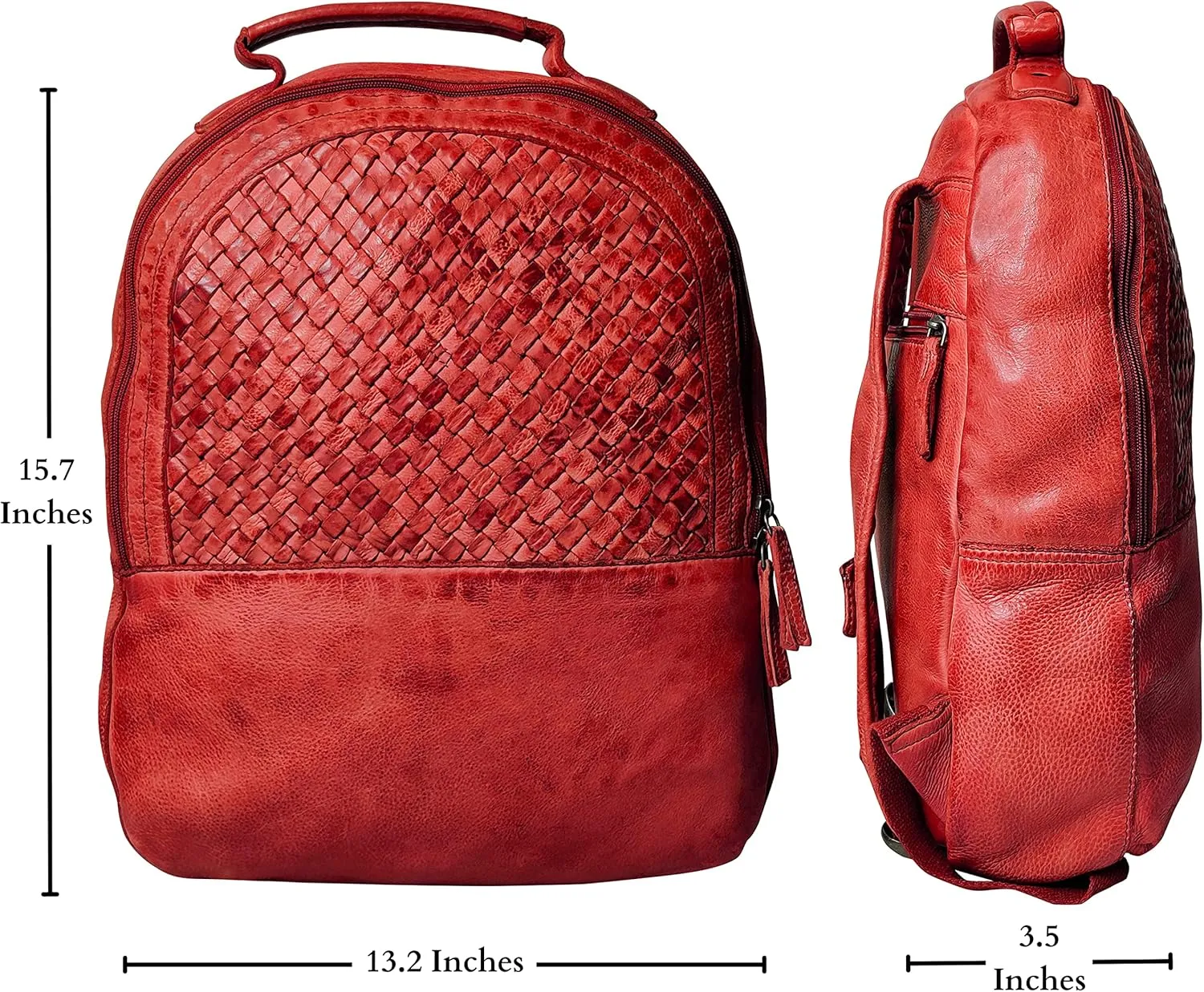 RUSTIC TOWN Leather Backpack for Women - Mothers Day Gift for her Washed Leather Multipurpose Laptop Handbag, Business Bookbag Camping Daypack Fashion Shoulder Travel Holiday Bag