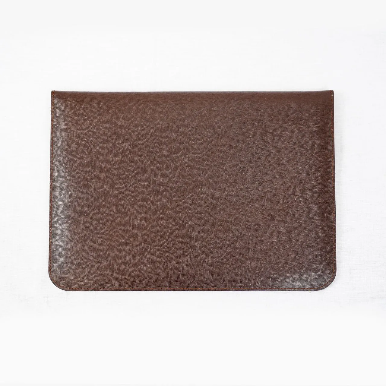 Saffiano Leather Laptop Sleeve - Brown