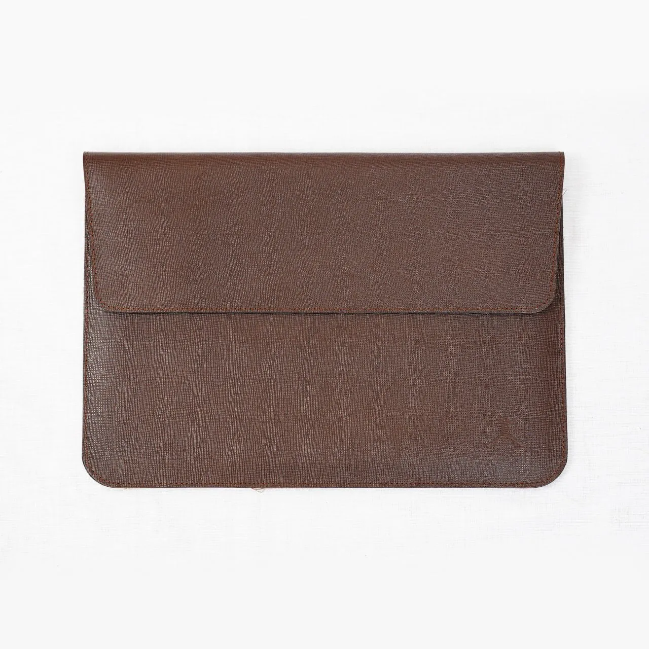 Saffiano Leather Laptop Sleeve - Brown
