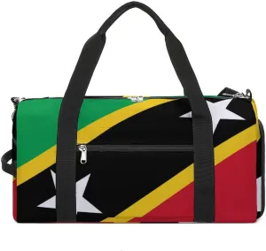 Saint Kitts and Nevis Flag Gym Bag for Men Women Travel Duffle Bags with Shoes Compartment Swim Dance Yoga