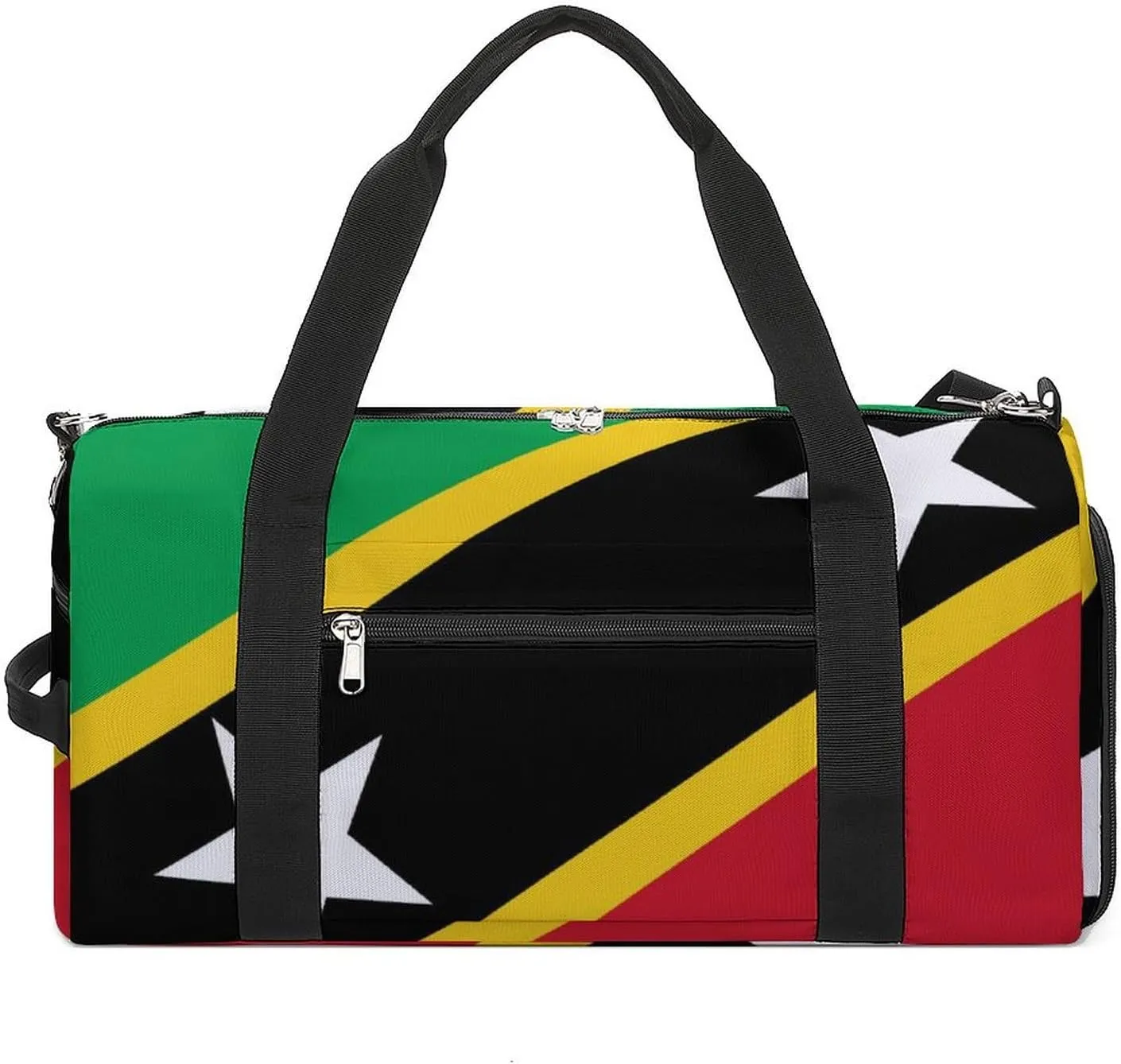 Saint Kitts and Nevis Flag Gym Bag for Men Women Travel Duffle Bags with Shoes Compartment Swim Dance Yoga