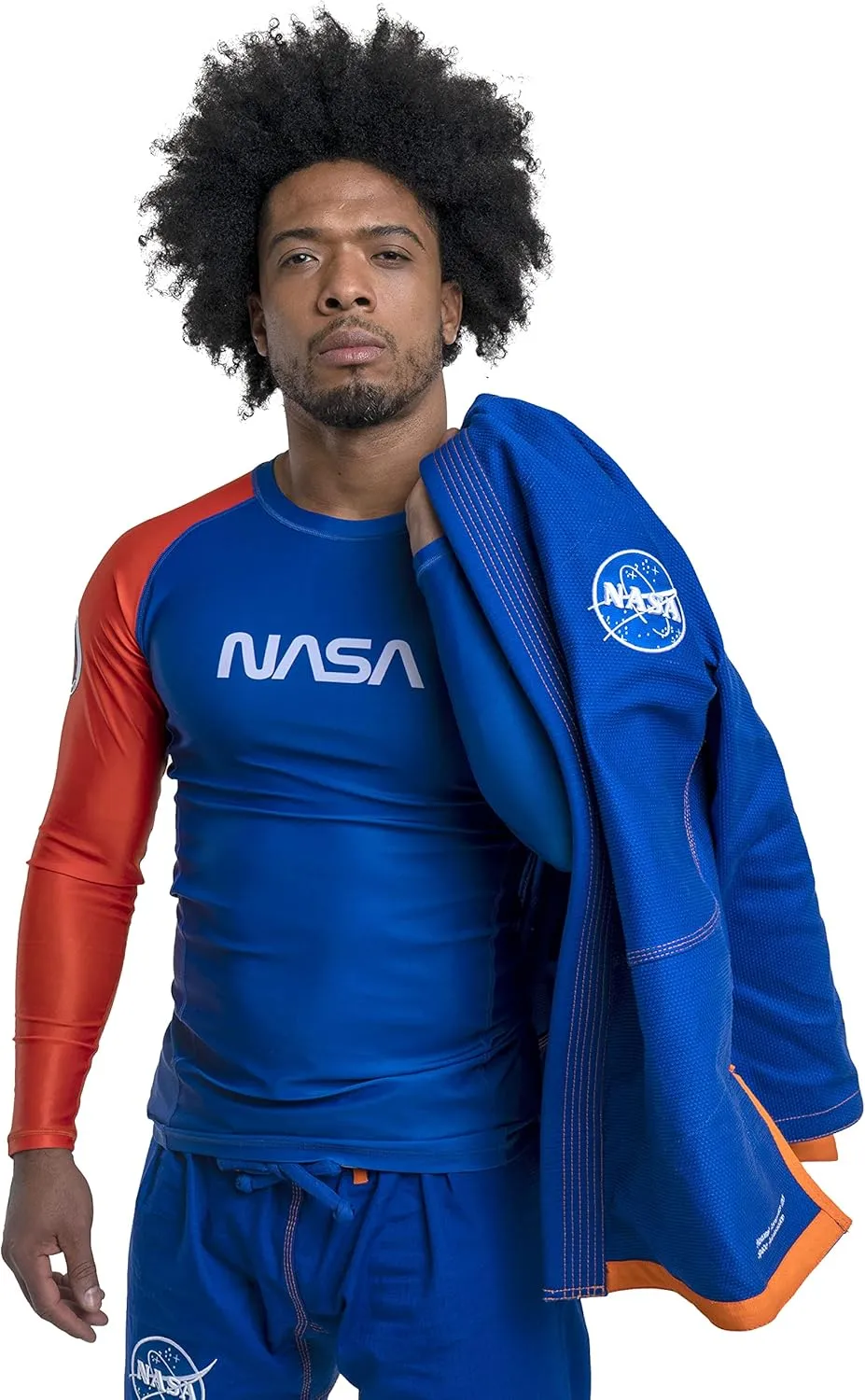 Sanabul NASA Long Sleeve Rash Guard for Men, Compression Shirt for MMA BJJ Wrestling Cross Training, Swim Surf Rash Guard