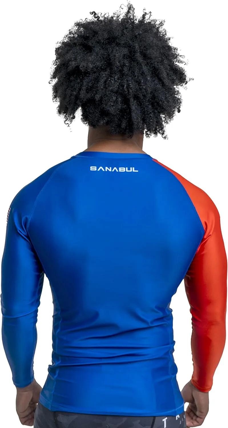 Sanabul NASA Long Sleeve Rash Guard for Men, Compression Shirt for MMA BJJ Wrestling Cross Training, Swim Surf Rash Guard