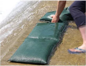 Sandbags for Flooding Flood Barrier,Water Barrier Sand Bags Sandless Thickened Canvas Sandbags for Flooding, for Home Garage Door Basement Driveway 1pc(25x100cm)