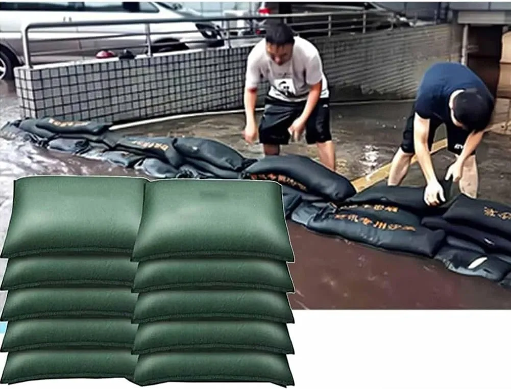 Sandbags for Flooding Flood Barrier,Water Barrier Sand Bags Sandless Thickened Canvas Sandbags for Flooding, for Home Garage Door Basement Driveway 1pc(25x100cm)