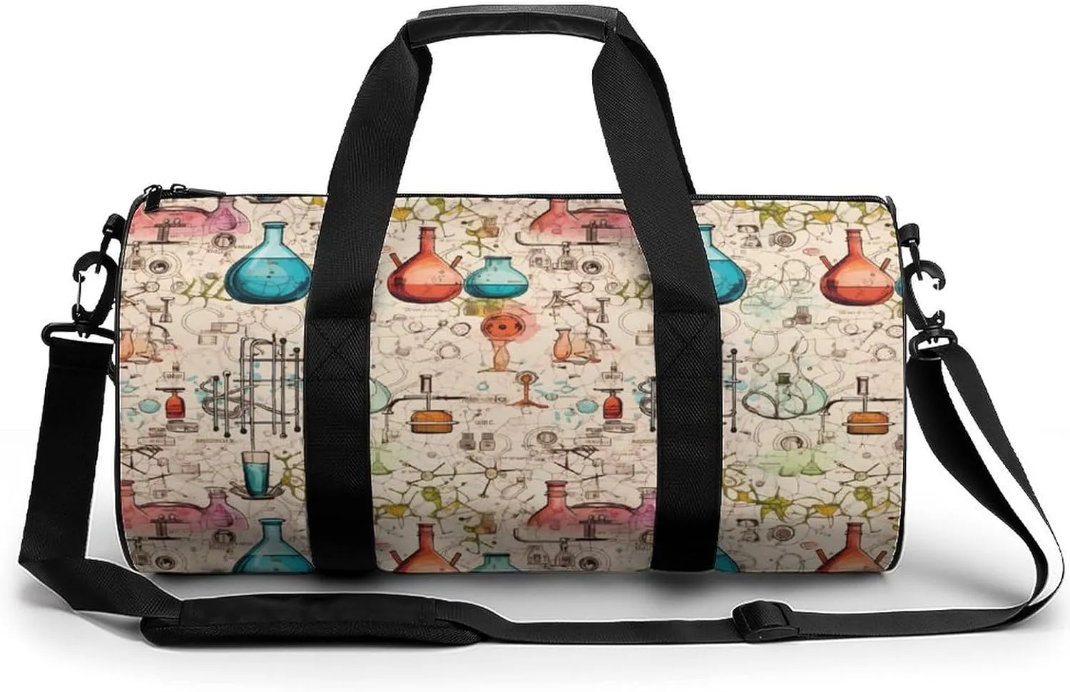 Science Chemical Knowledge Sports Gym Bag Durable Workout Bags Travel Duffel Bags Yoga Exercise Bag for Women Men