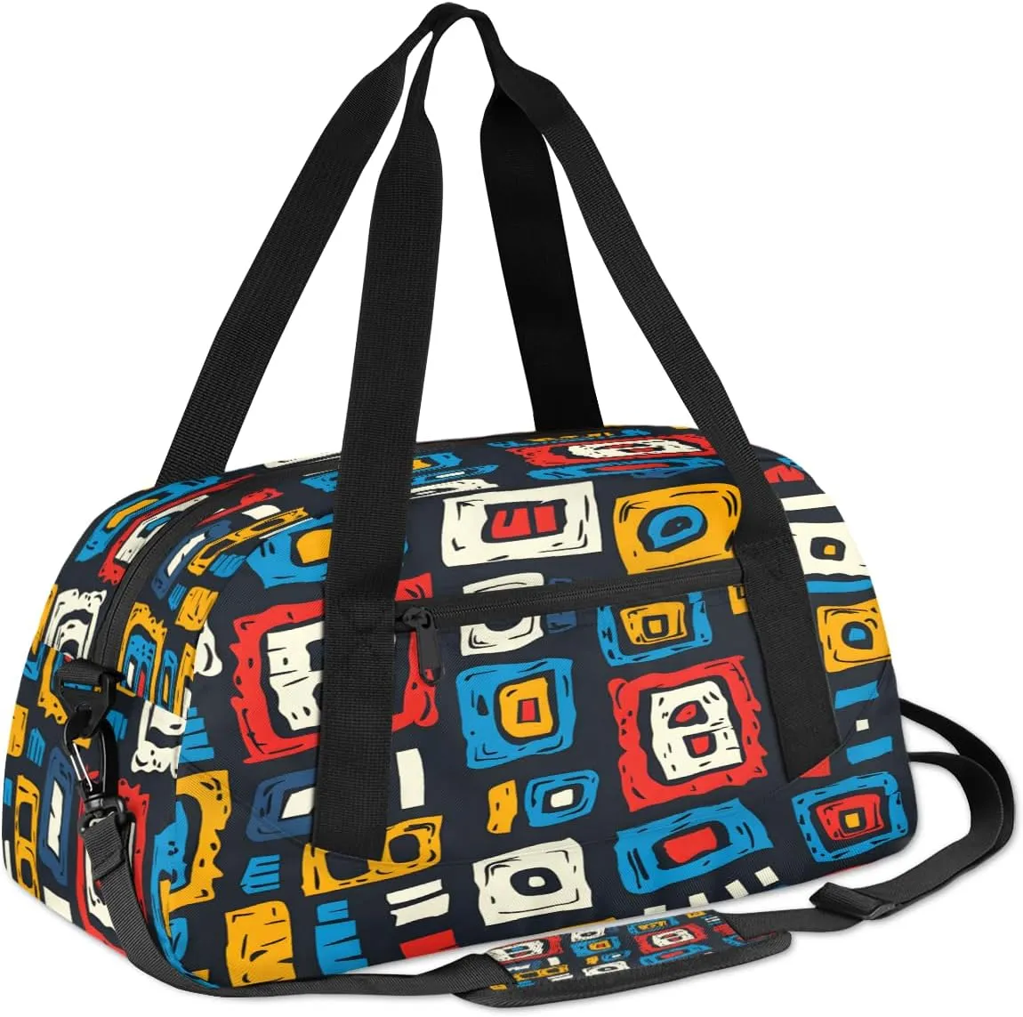 Scrawl Circular Kids Duffle Bag Boys Girls Small Sport Dance Gym Bag for Overnight Travel Weekender Carry On