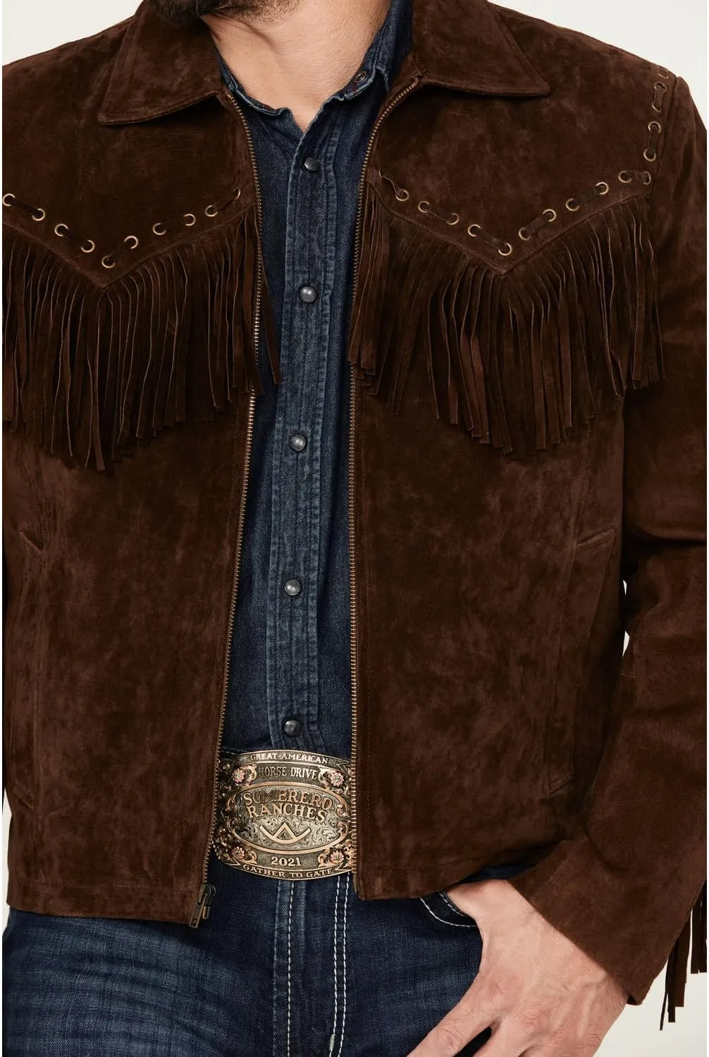 Scully Men's Fringed Suede Leather Short Jacket - 221-409