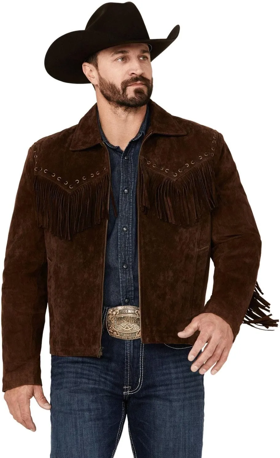 Scully Men's Fringed Suede Leather Short Jacket - 221-409
