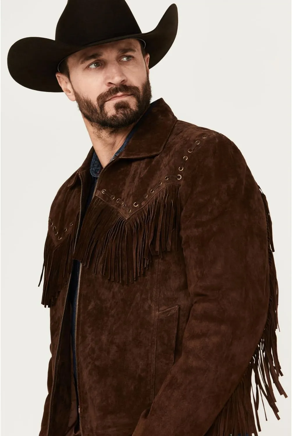 Scully Men's Fringed Suede Leather Short Jacket - 221-409