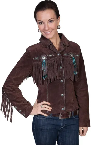 Scully Women's Fringe and Beaded Boar Suede Leather Jacket - L152-86