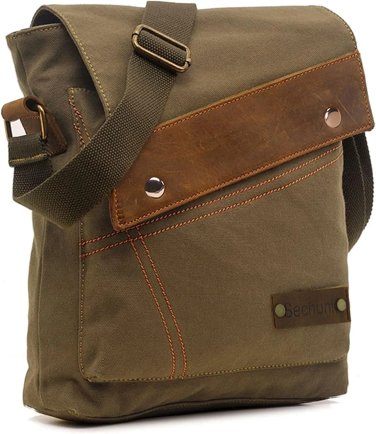 Sechunk Canvas Shoulder Bags Crossbody Bags Messenger Bags Purse Daypack for Men Women