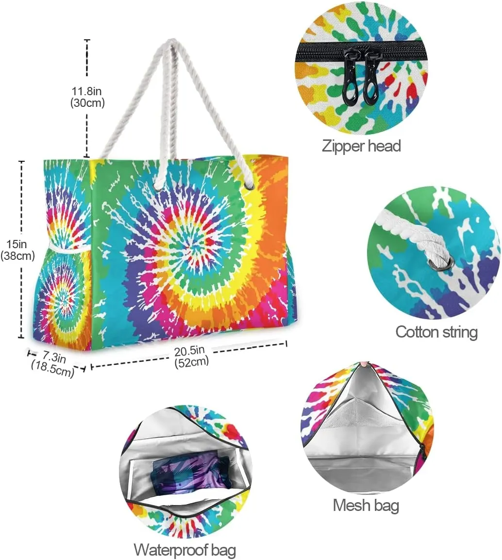 senya Large Beach Shoulder Bags Canvas Tote Water Resistant for Gym Travel Daily