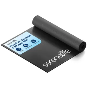 SereneLife Yoga Mat 30" x 60", 6mm Extra Thick, Soft, Non-Slip Exercise & Fitness Mat, Anti-Tear for All Types of Cardio, Gym, Pilates, Stretching & Floor Workout For Travel, Lightweight, Men & Women