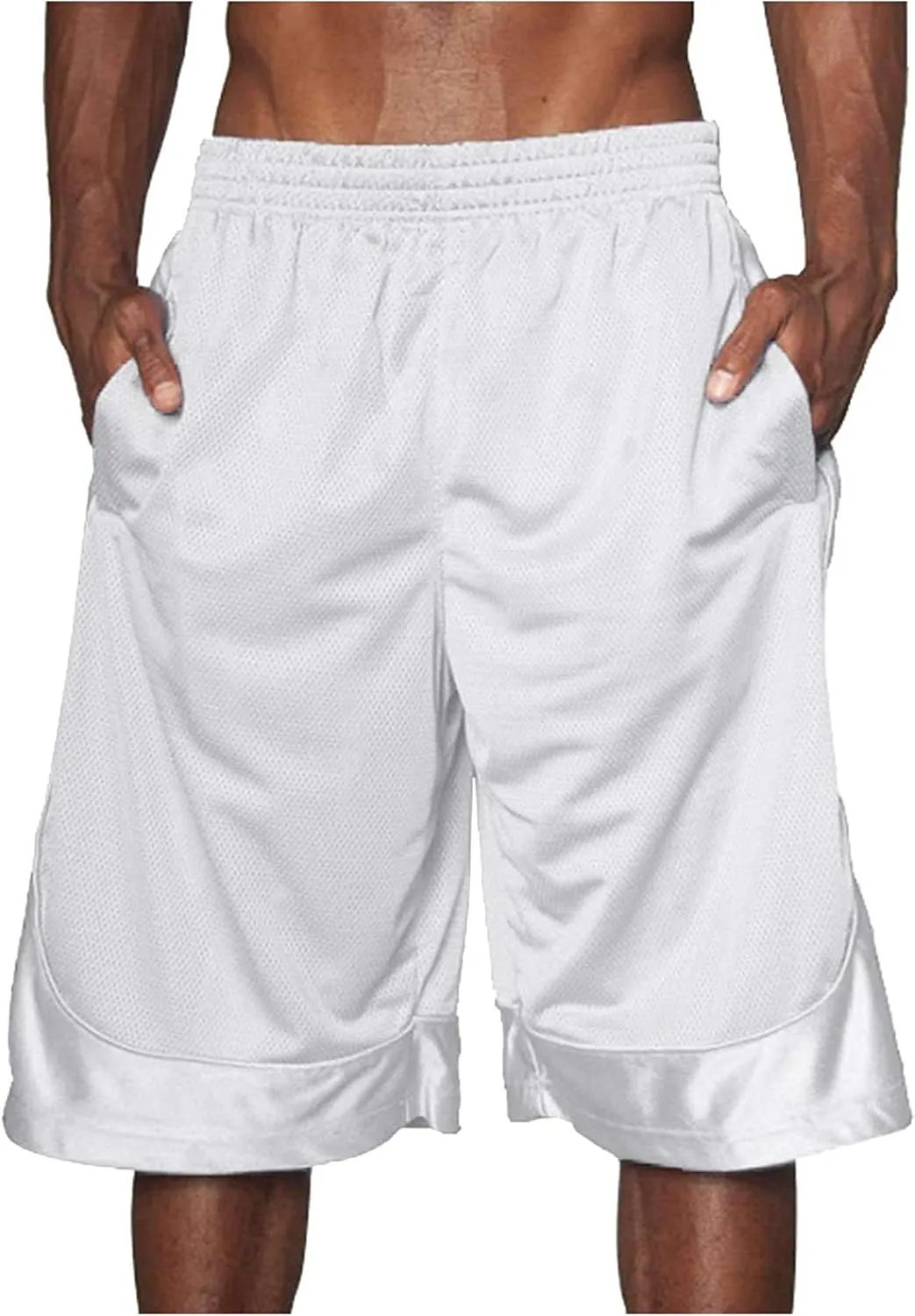 Shaka Wear Men's Basketball Shorts – Mesh Workout Gym Sports Active Running Athletic Pants with Pockets Regular Big S ~ 5XL