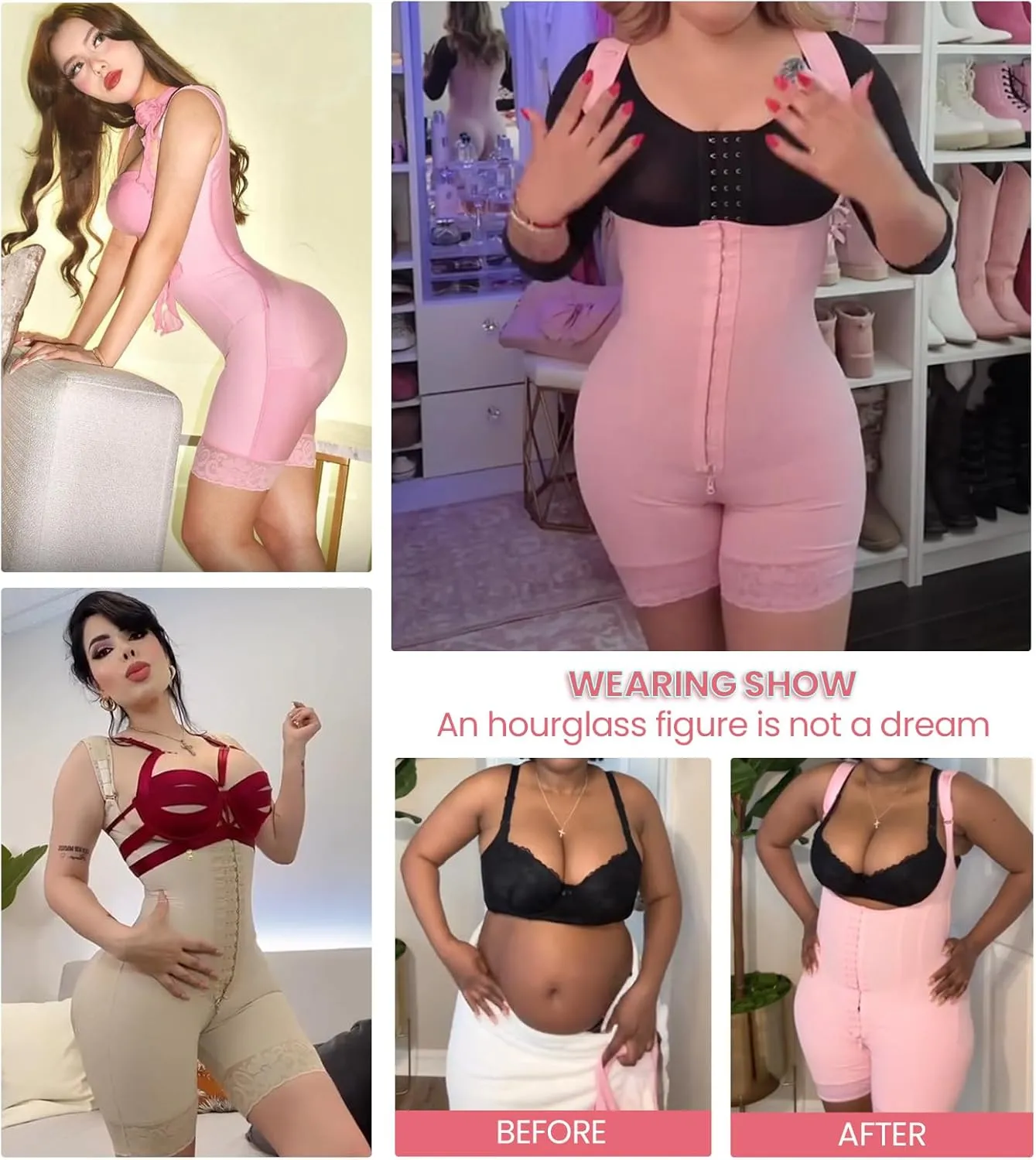 SHAPSHE Fajas Colombianas Moldeadoras De Cintura Y Abdomen Body Shaper Postpartum Compression Shapewear Tummy Control
