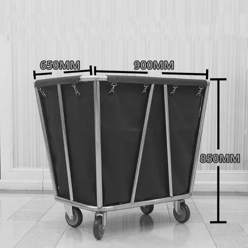 Shelf Movable Hand Trucks Storage,Kitchen Movable Trolleys, Rolling Laundry Sorter Cart On Wheels,Wheeled Hotel Trolley Bin with Movable Bag/Beige/90X65X85Cm (Beige 90X65X85Cm)