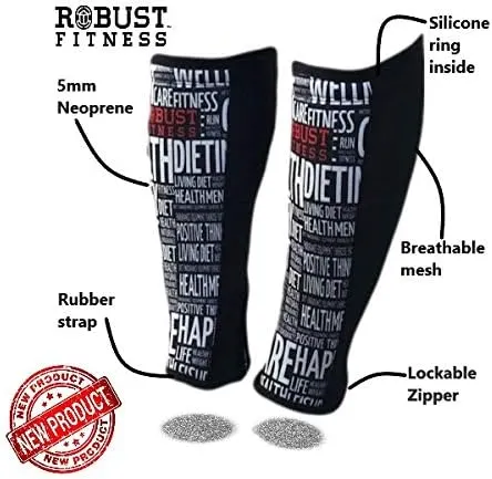 Shin Guards, 1 Pair, Protection & Compression, Quick to Dry, 5mm Neoprene Front, Breathable Back