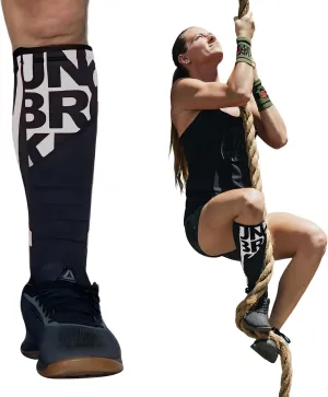 Shin Sleeves Pro Reflective 7mm neoprene, Deadlift, Rope Climb, Box Jumps for Men and Women(ONE Piece)