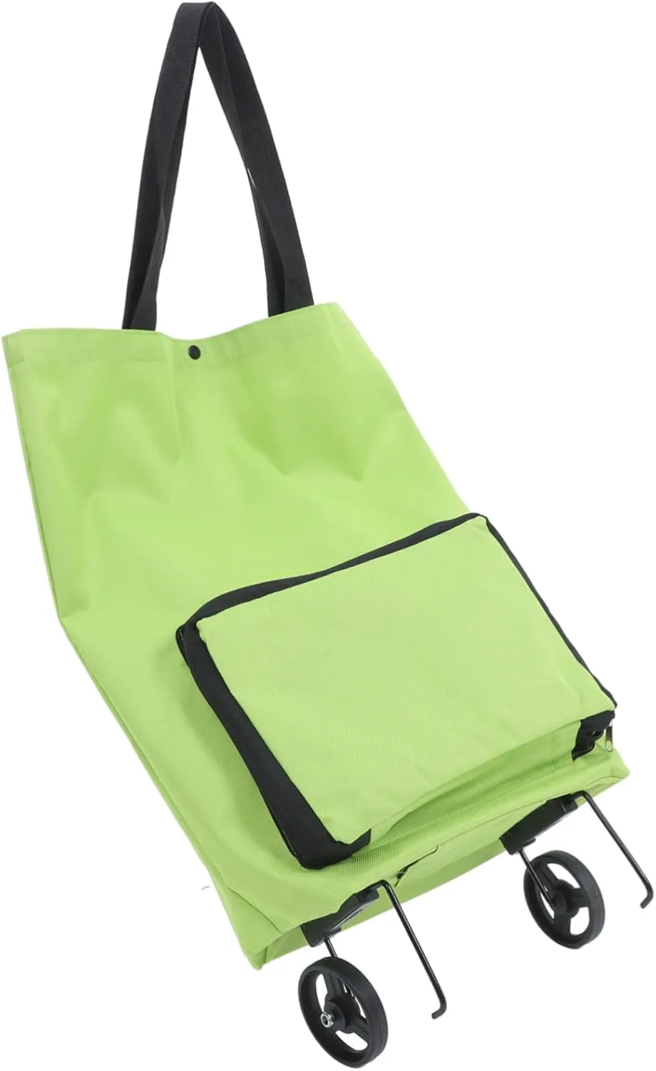 Shopping Trolley Wagons Carts Foldable The Tote Bag Shopping Bags Collapsible Shopping Cart Trolley Bag with Wheel Wheeled Shopping Cart Folding Light Green Oxford Cloth