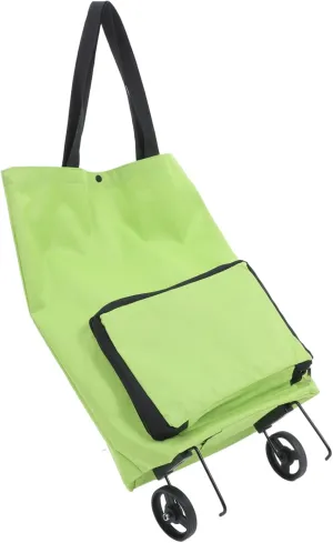 Shopping Trolley Wagons Carts Foldable The Tote Bag Shopping Bags Collapsible Shopping Cart Trolley Bag with Wheel Wheeled Shopping Cart Folding Light Green Oxford Cloth