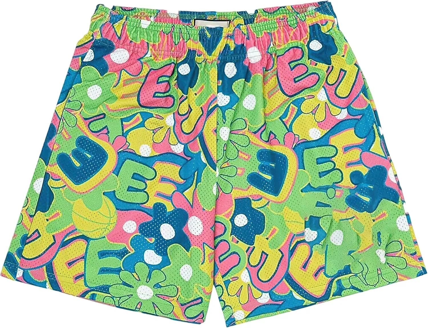 Shorts Breathable Mesh Drawstring Print Shorts Casual Workout Gym Basketball Running Short Pants