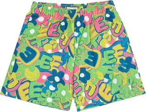 Shorts Breathable Mesh Drawstring Print Shorts Casual Workout Gym Basketball Running Short Pants