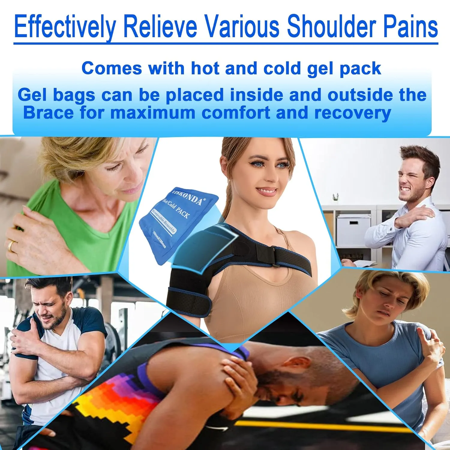 Shoulder Brace Sling Immobilizer and Compression Sleeve,Rotator Cuff Injury Supports for AC Joint Pain Relief,Arm Stability,Tear,Bursitis,Swelling,Tendonitis,for Men and Women (Small)