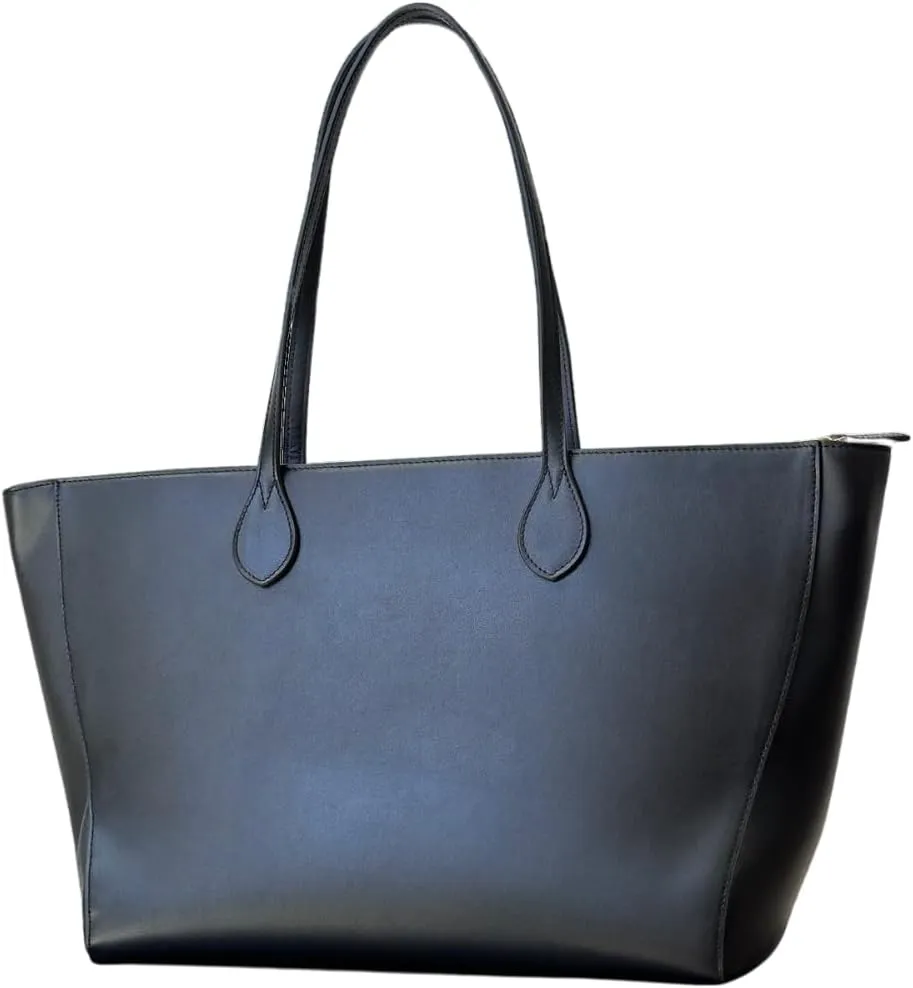 Shush Bordeaux Tote – Spacious Leather Work Bag for Women, Fits 16” Laptop, Everyday Organizer Purse with Multiple Pockets & Shoulder Strap
