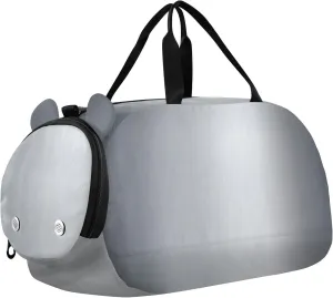 Silver Metallic Gradient Scratches Titan Steel Gym Duffel Bag with Shoes Compartment Large Capacity Kids Overnight Duffel Bag for Travel, Sports, Duffel, Weekender