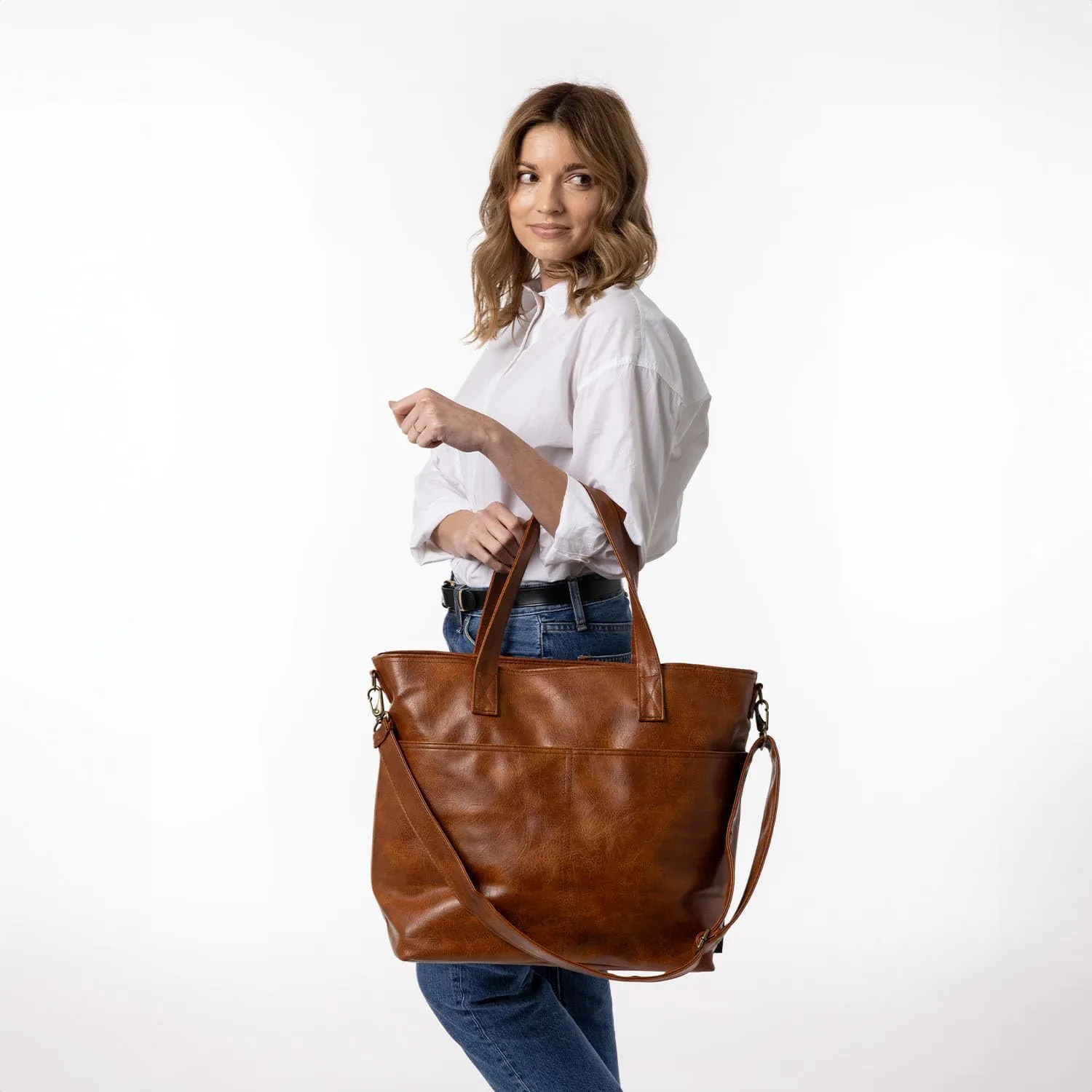 Simple Modern Vegan Leather Tote Bag for Women