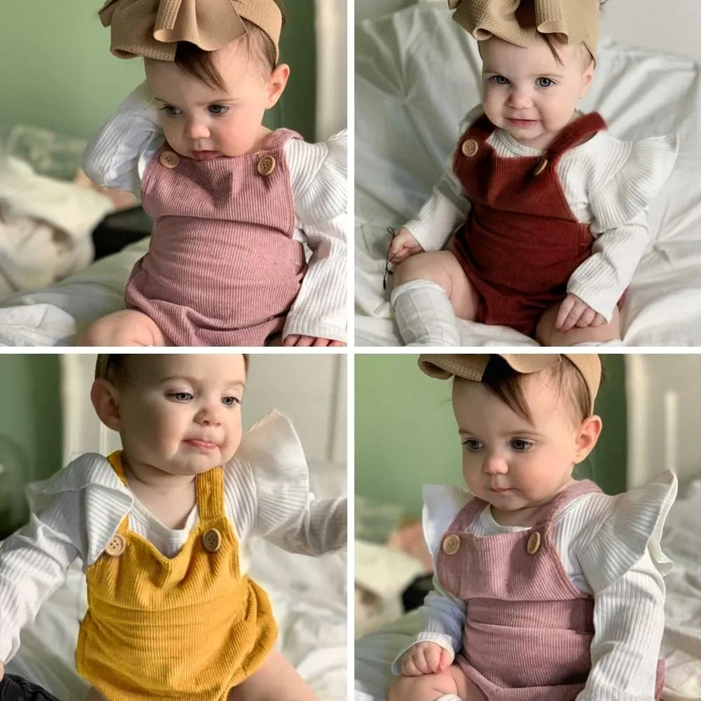 Simplee kids Newborn Infant Baby Boy Girl Summer Romper Jumpsuit Sleeveless Backless Overalls Outfits for Spring Fall