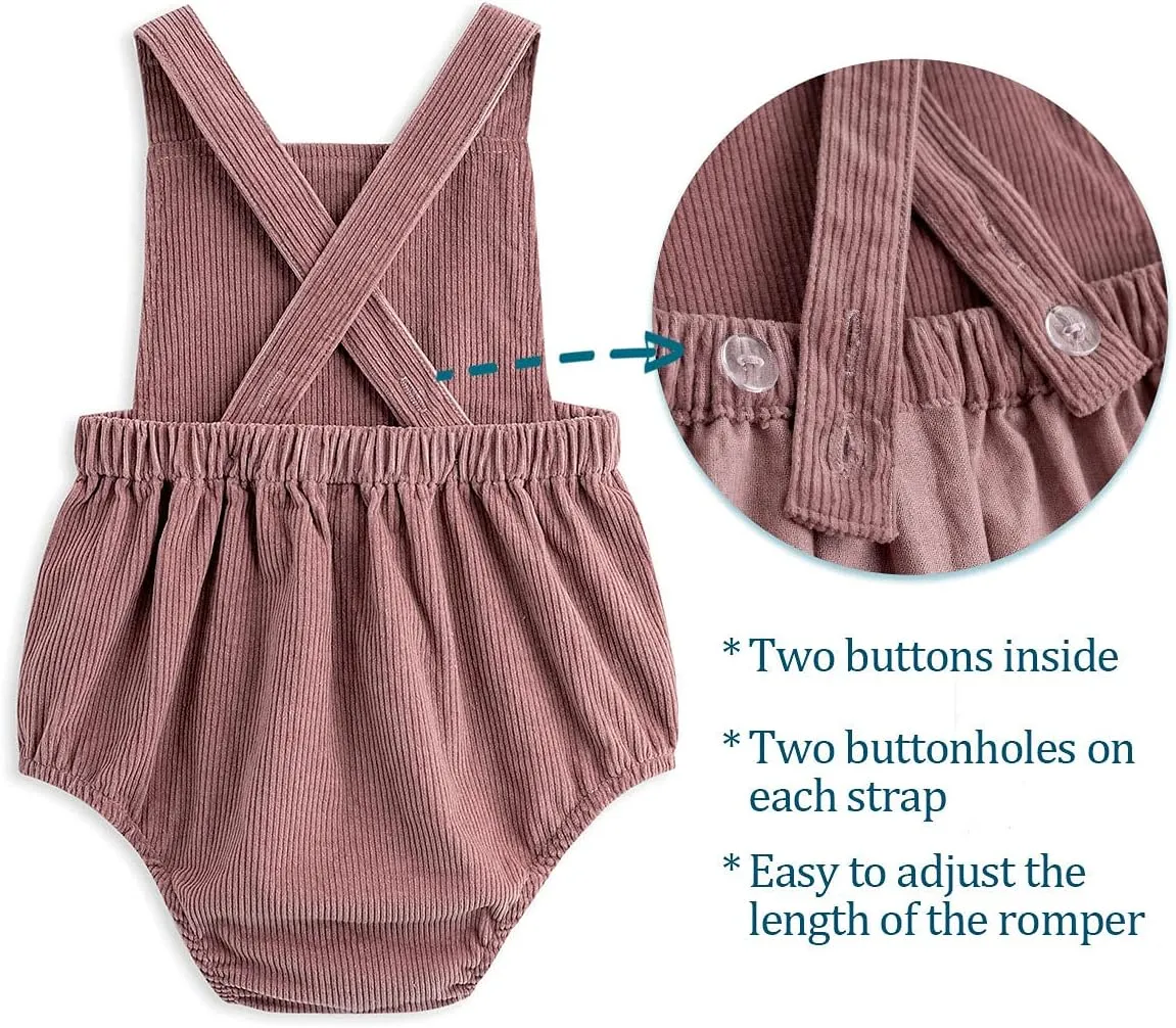 Simplee kids Newborn Infant Baby Boy Girl Summer Romper Jumpsuit Sleeveless Backless Overalls Outfits for Spring Fall