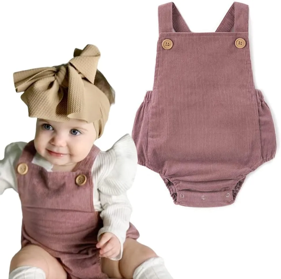 Simplee kids Newborn Infant Baby Boy Girl Summer Romper Jumpsuit Sleeveless Backless Overalls Outfits for Spring Fall