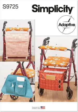Simplicity Wheeled Walker Accessories Sewing Pattern Kit, Code S9725, One Size, Multicolor