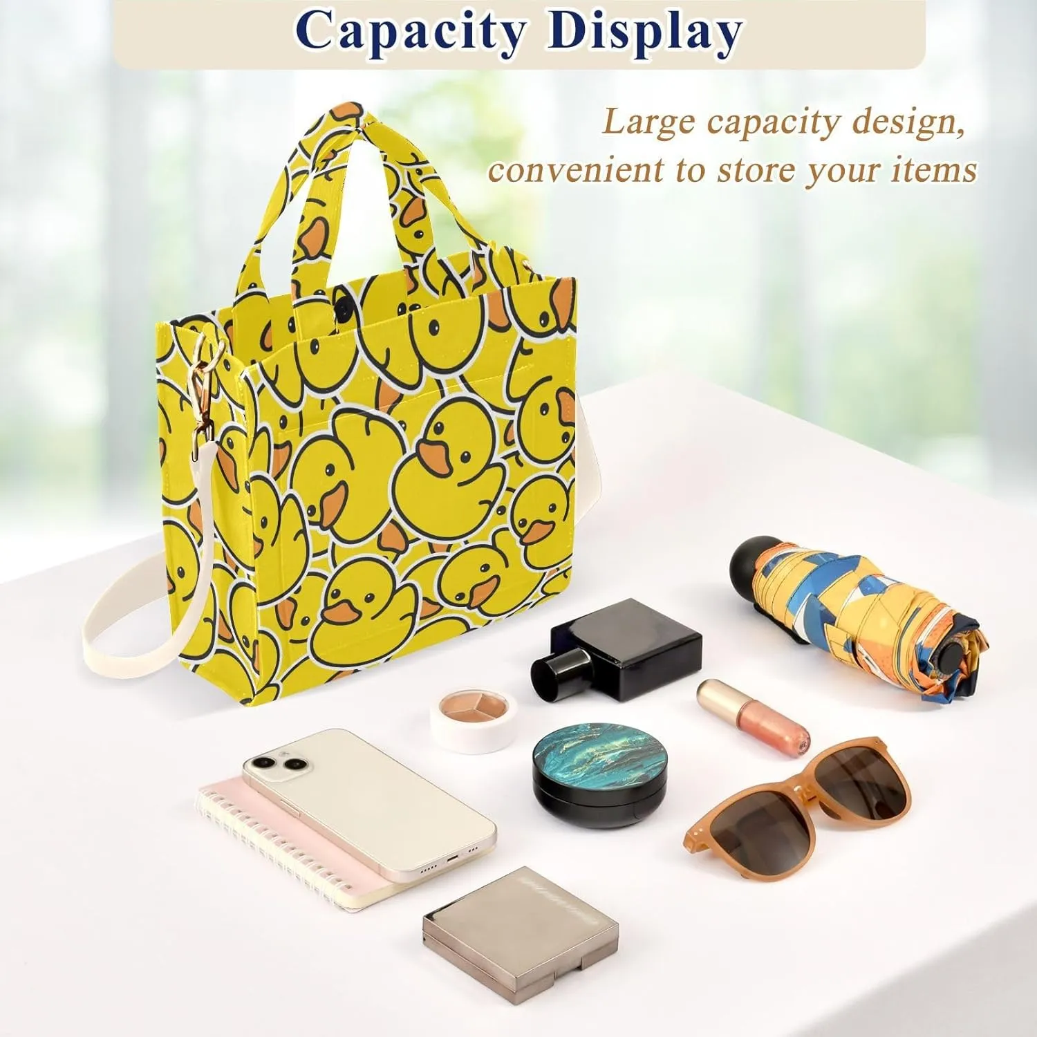 Sinestour Rubber Duck Tote Bag for Women Corduroy Shoulder Bag Tote Handbag Travel Crossbody Bag for Office Trip Gifts