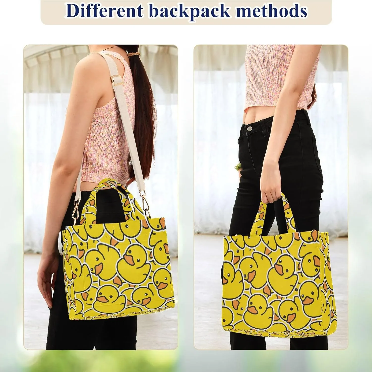 Sinestour Rubber Duck Tote Bag for Women Corduroy Shoulder Bag Tote Handbag Travel Crossbody Bag for Office Trip Gifts