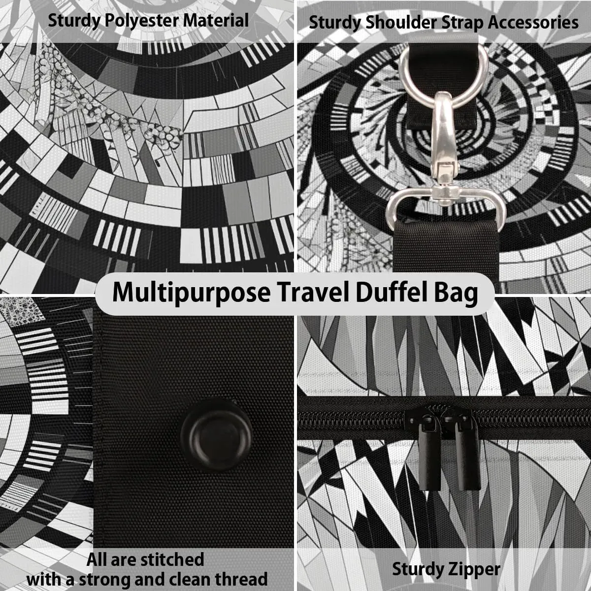 Singer Album Travel Duffel Bag for Women Men Waterproof Foldable Overnight Weekender Bag Large Capacity Sports Gym Bag